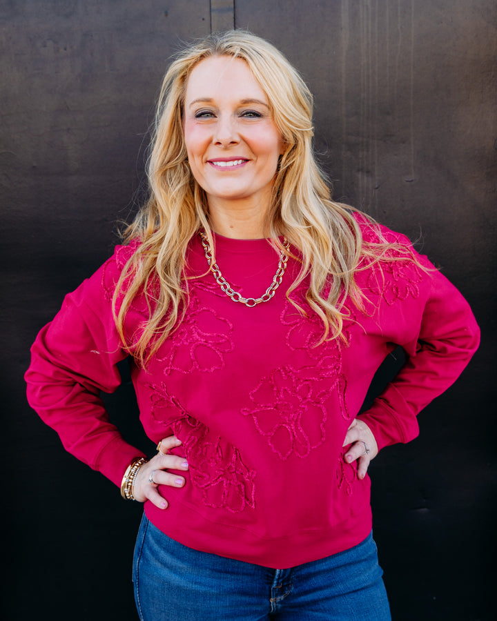Tribal: Long Sleeve Crew Neck Top in Jazzy