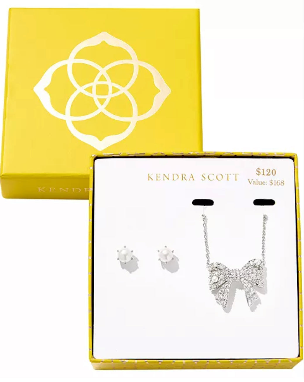 Kendra Scott: Krista Bow And Ashton Gift Set in Silver - The Vogue Boutique