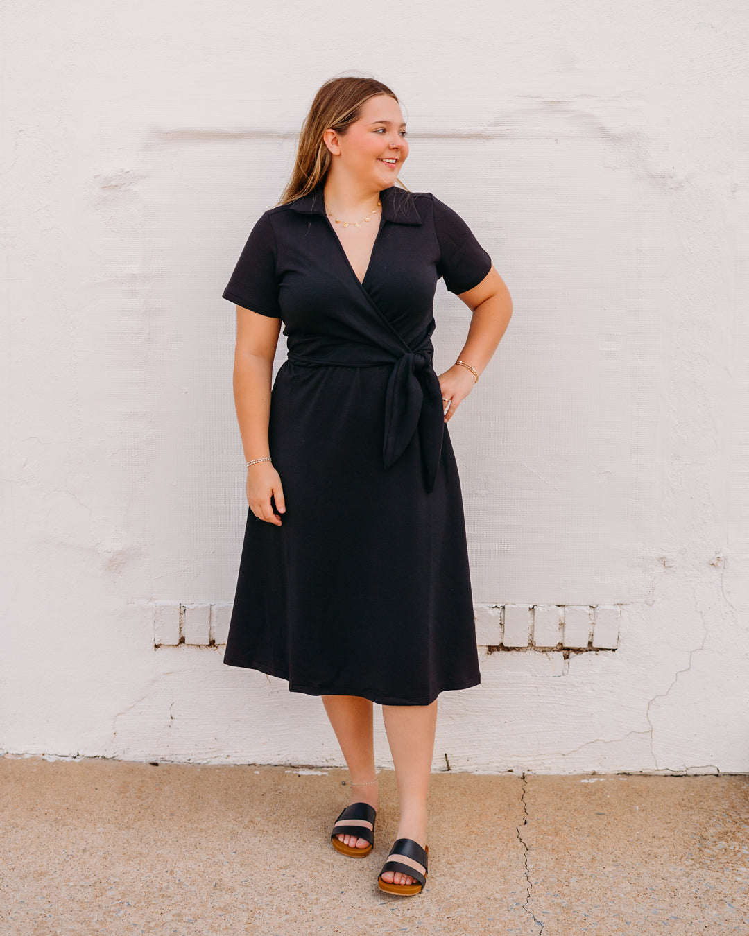 Spanx Airessentials Collared Tie-Waist Midi Dress