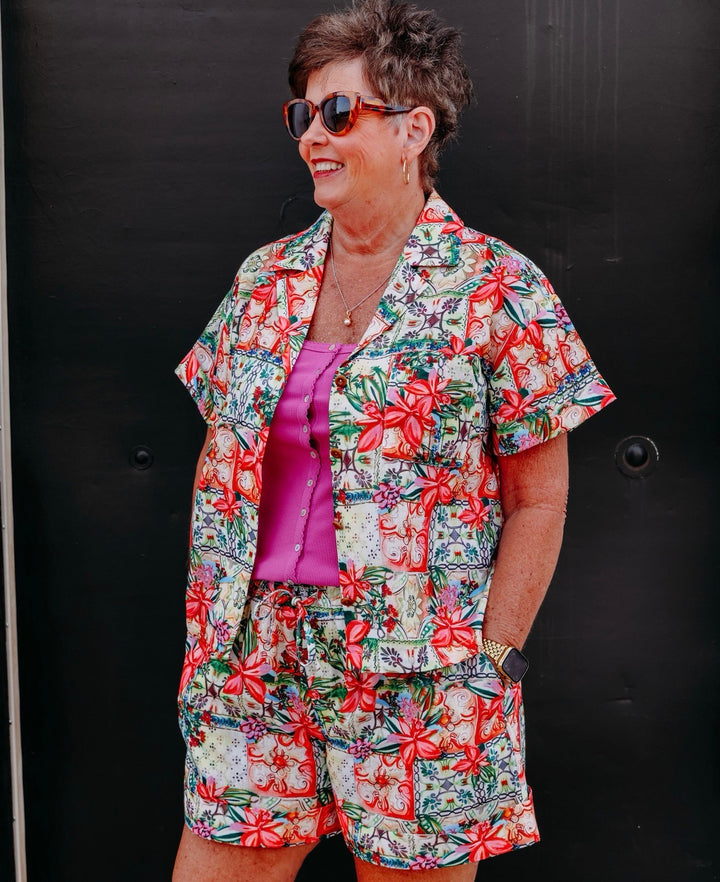 Joy Joy: Pocket Shirt in Floral Patch (76A7631)