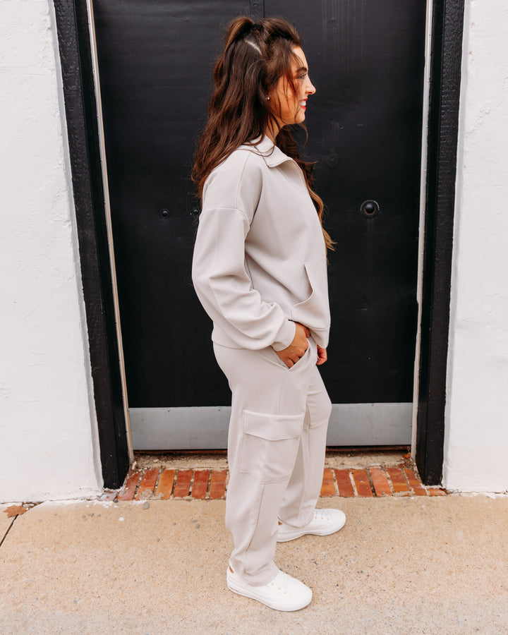 Tribal: Pull On Ankle Pant With Cargo Pockets in Sanddune