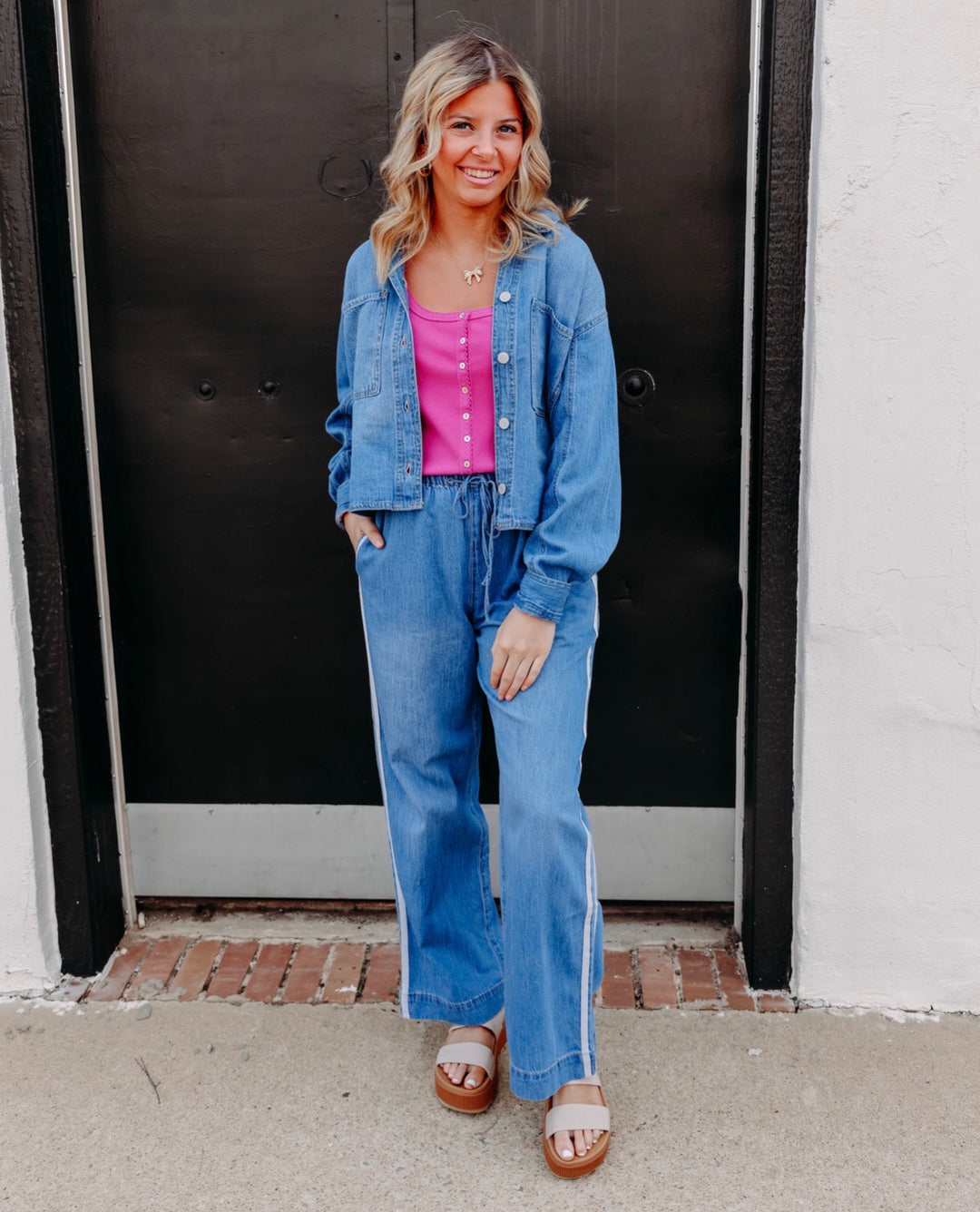 Z Supply: The Sidelines Denim Track Pant in Dreamstate (ZP263144S)