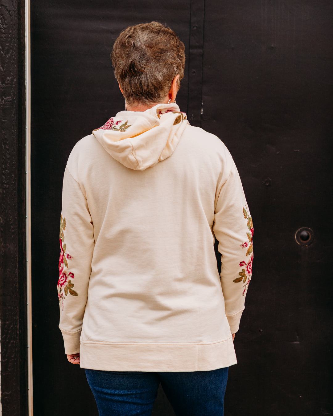 Johnny Was:  Mehdi Hooded Sweatshirt in Shell - The Vogue Boutique