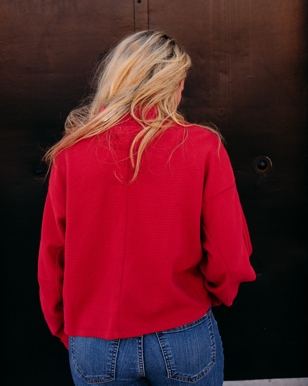 Free People: CELESTE QUARTERZIP in SALSA (FP-OB2616343-6600)
