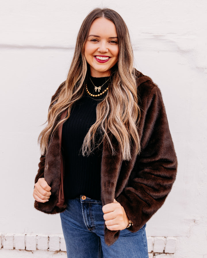 Kut: Saskia Faux Fur Jacket in Chocolate (KJ68501)