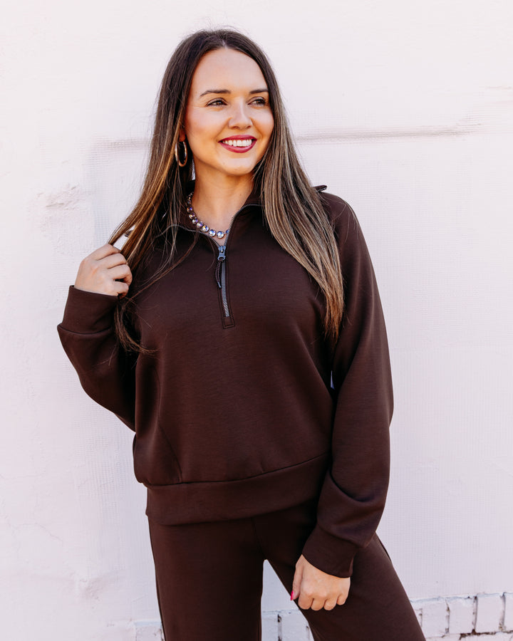 Spanx: Airessentials Half Zip in Umber Root (50346R)
