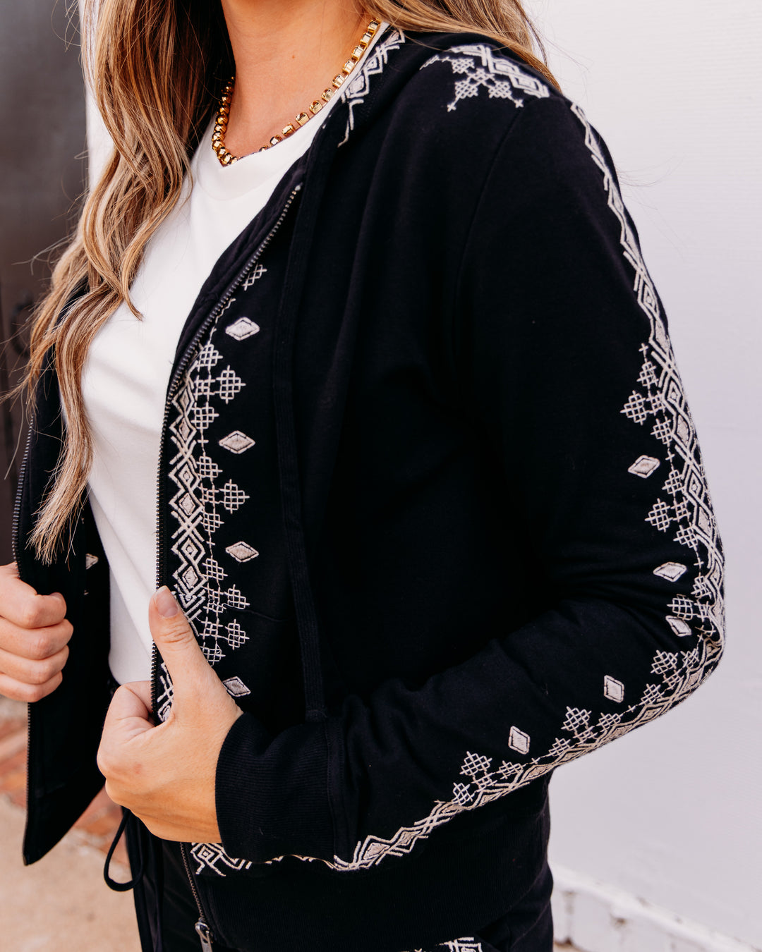 Johnny Was: Modern Zip Up Sweatshirt in Tamira