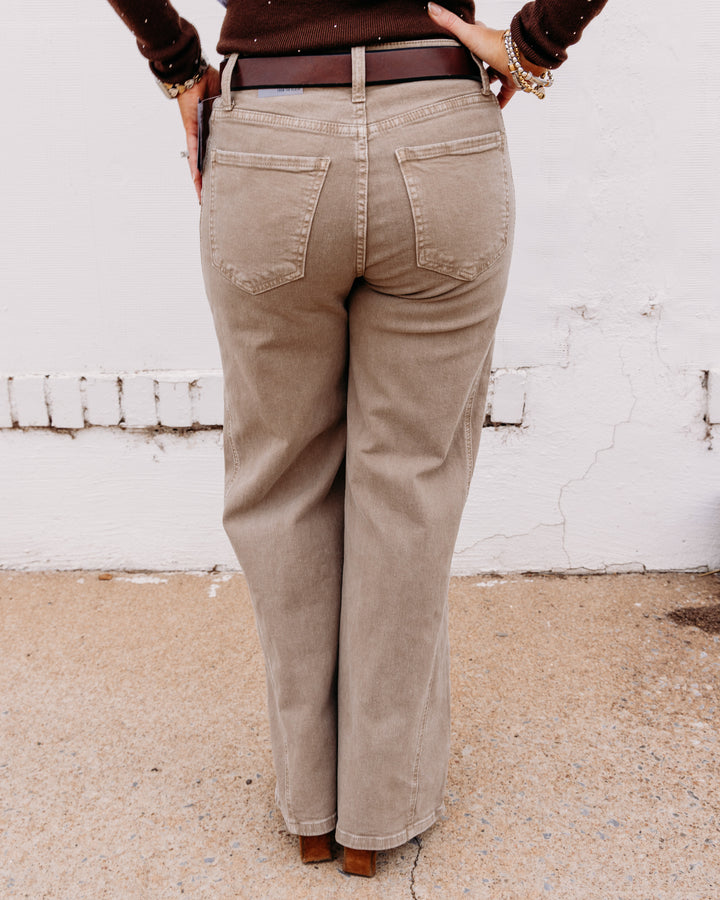 Kut: Meg High Rise Wide Leg Side Panel in Milk Tea (KG2573MA1L)