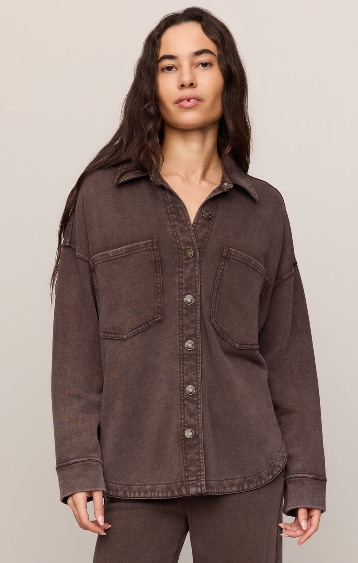 Z Supply: All Day Knit Jacket in Dark Chocolate