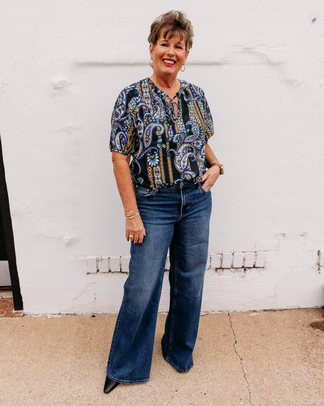 Johnny Was: Margot Short Sleeve Blouse in Montecito (C18726-7)
