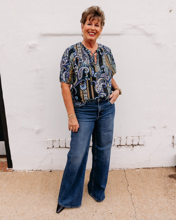 Johnny Was: Margot Short Sleeve Blouse in Montecito (C18726-7)
