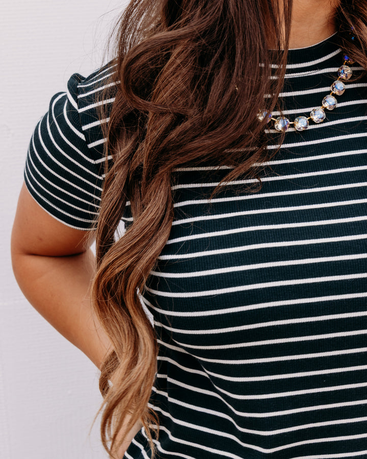 Thread & Supply: Annie Tee in Pine Cream Stripe (T3544BRTS)