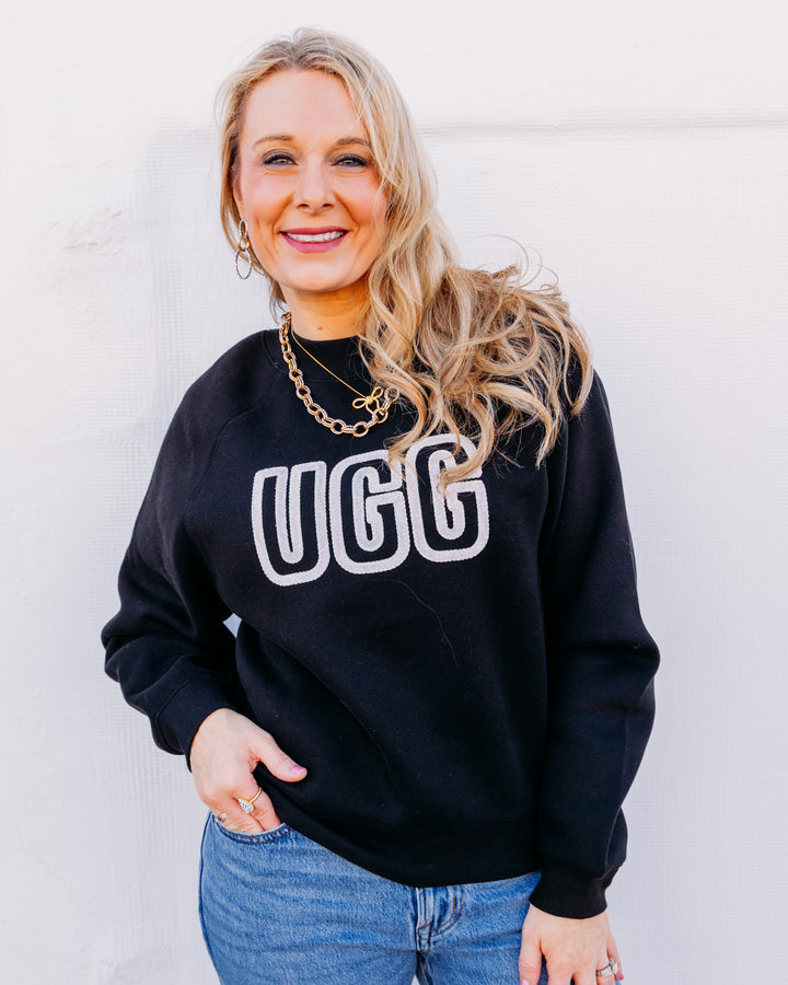 UGG: UGG Logo Crewneck in Black (1171477)