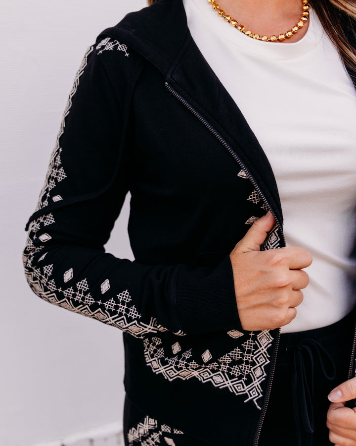 Johnny Was: Modern Zip Up Sweatshirt in Tamira
