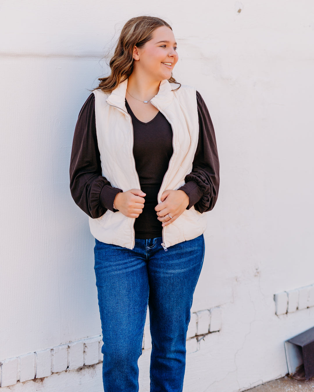Dear John: Hadley Vest in Washed Cream - The Vogue Boutique