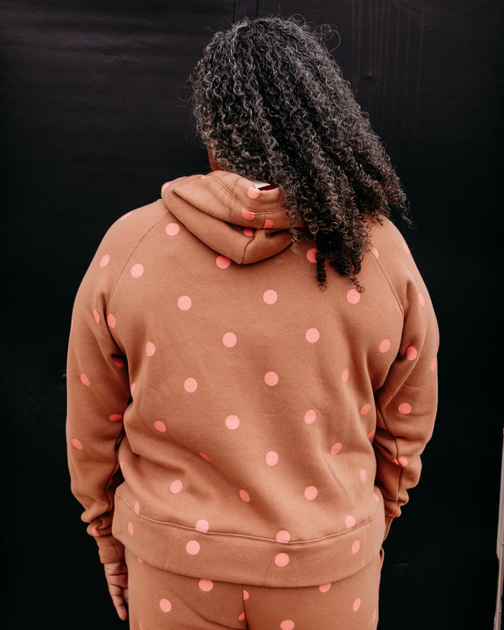 Poppy & Pine: Brown Pink Polka Dot Sweatsuit Set