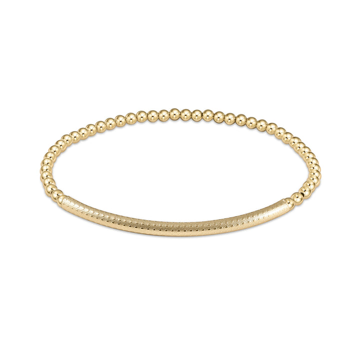 Enewton: Classic Gold Textured Bliss Bar Bracelet - The Vogue Boutique
