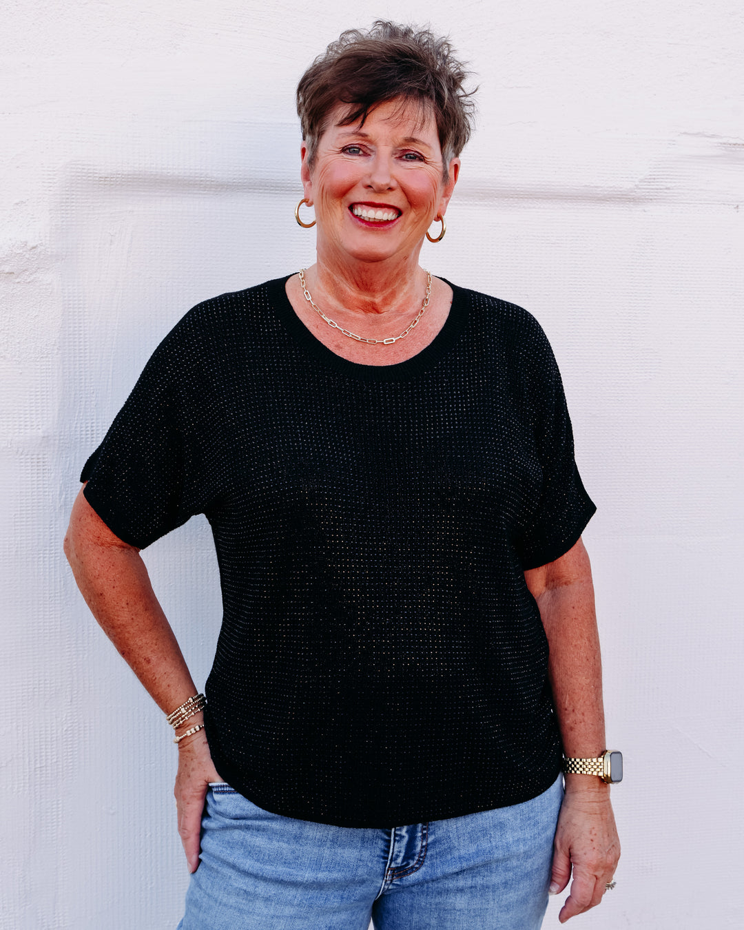 Joseph Ribkoff: LDS Top in Black (263900CO)