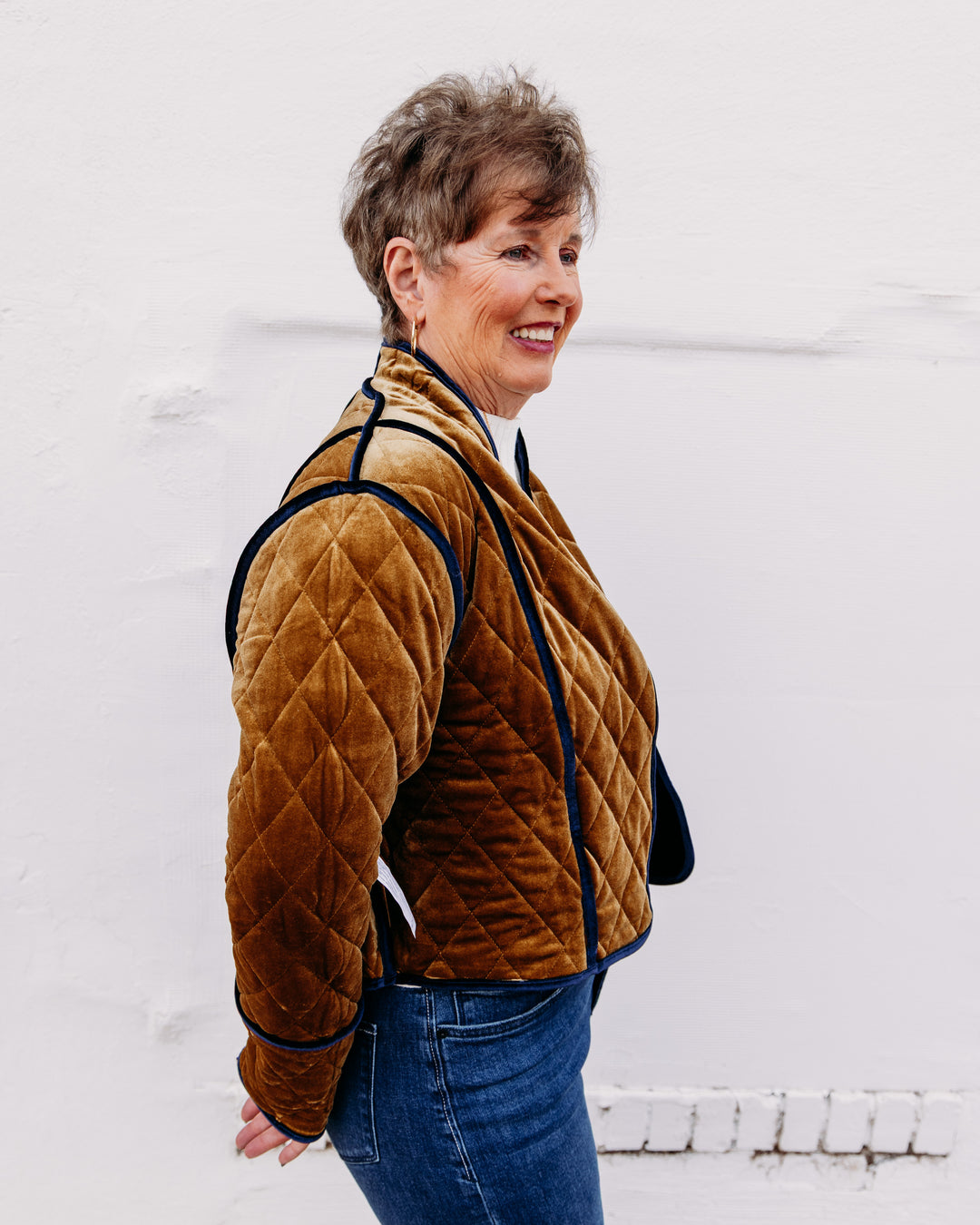 French Dressing: Reversible Quilted Jacket in Blueberry (0034971)