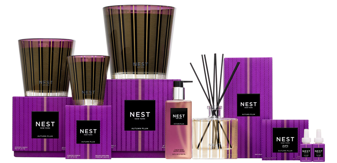 NEST New York Autumn Plum liquid soap 10 fl oz pink bottle with black label