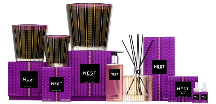 NEST New York Autumn Plum liquid soap 10 fl oz pink bottle with black label
