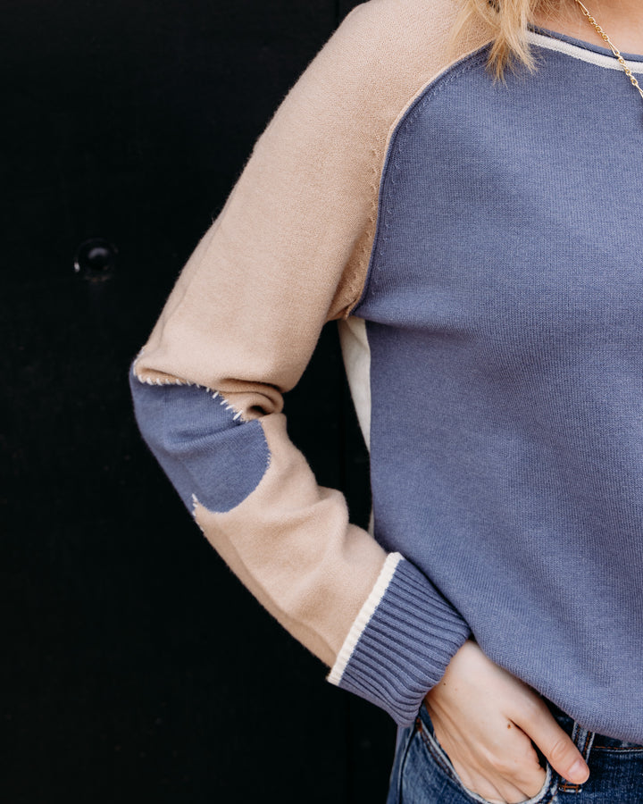 French Dressing Jeans: Long Sleeve Boatneck Sweater in Indigo (1938203)