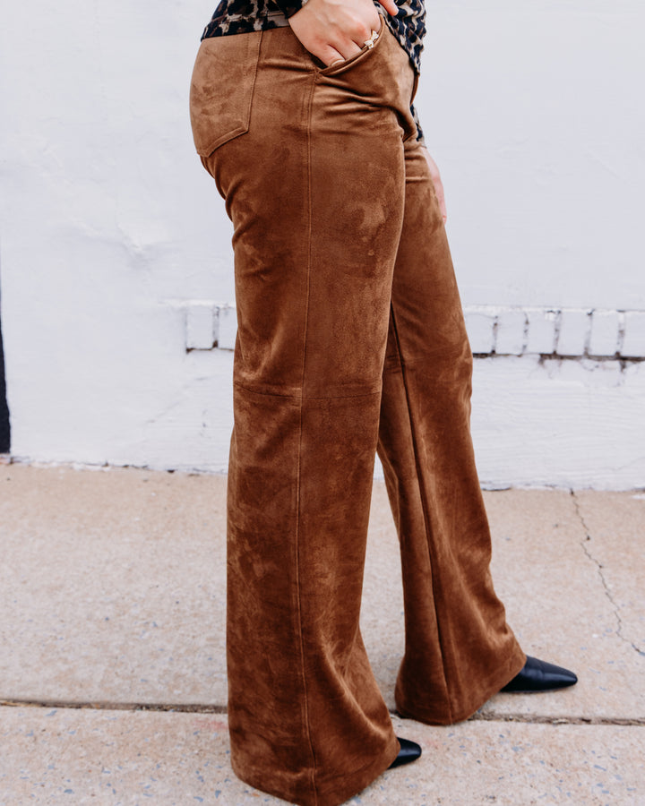 Z Supply: Cecile Mid Rise Wide Leg in Saddle Suede