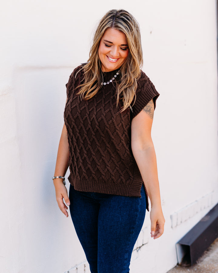 Dear John: Briana Short Sleeve Sweater in Cappuccino - The Vogue Boutique