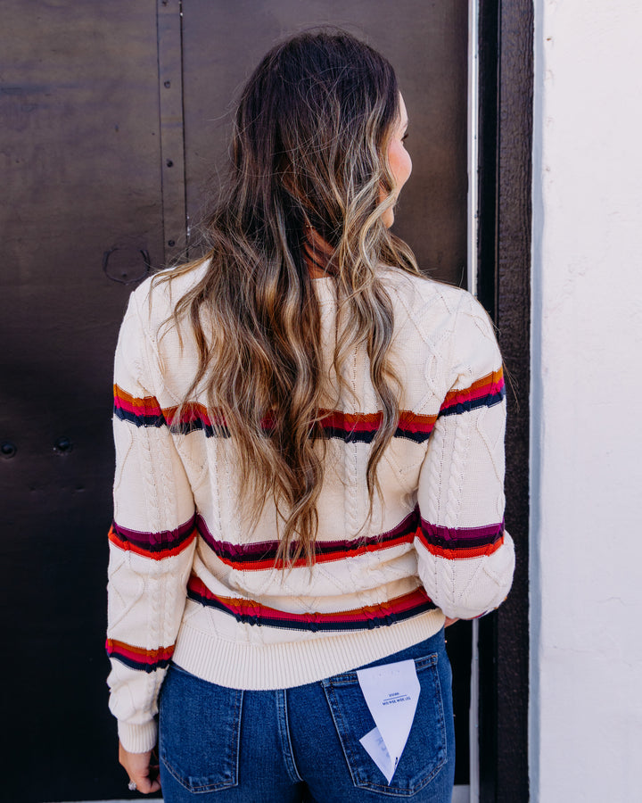 Tribal: Long Sleeve Crew Neck Sweater W/Embroidery in Jazzy