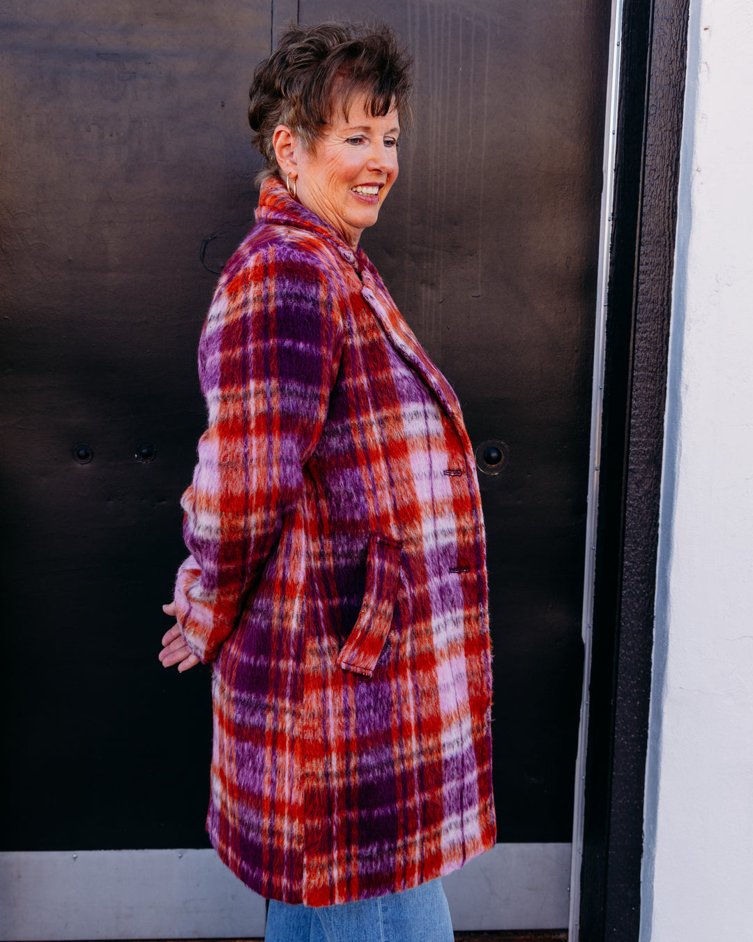 Tribal: Long Sleeve Single Breast Coat in Fudge