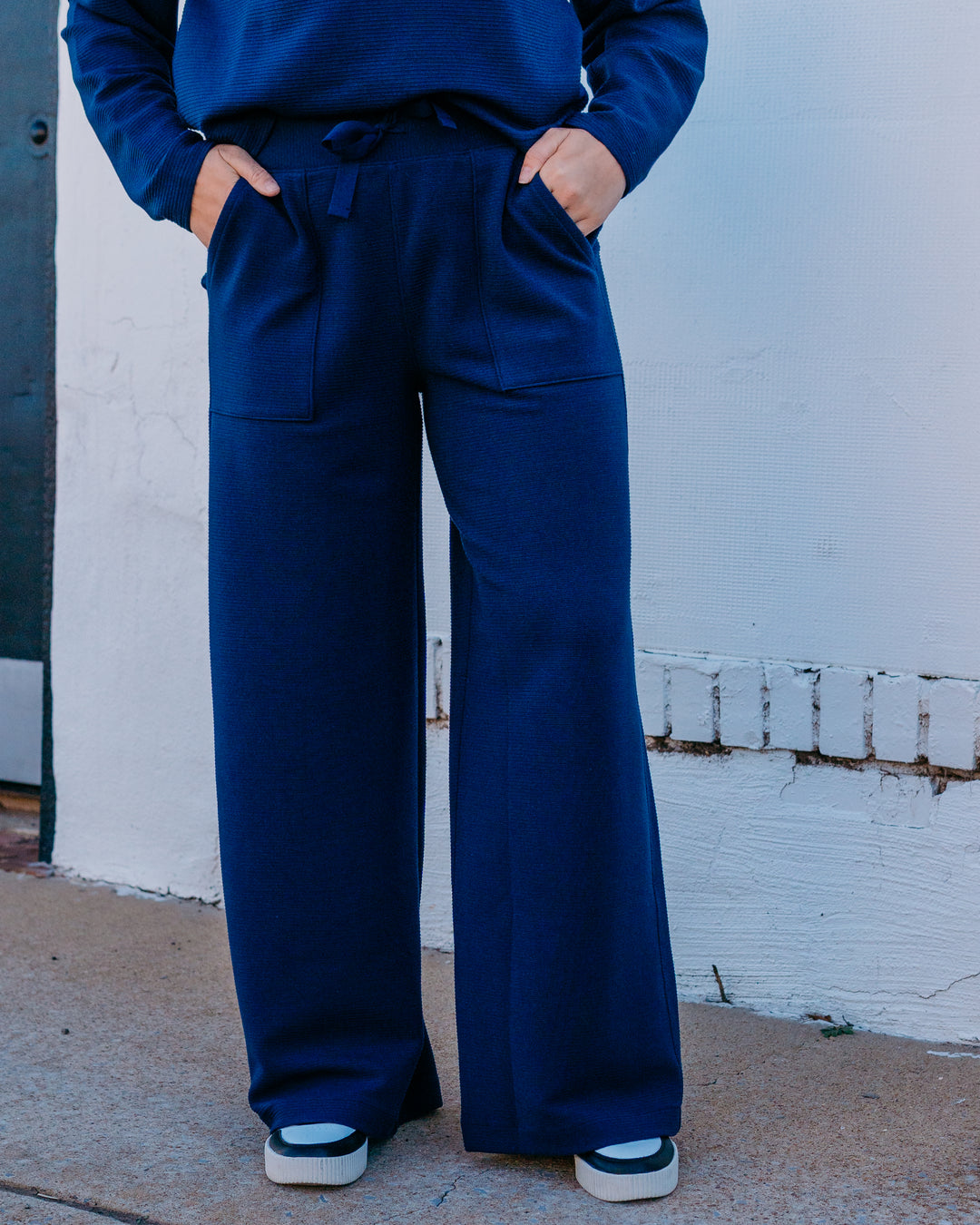 Spanx Airessentials: French Rib Wide Leg Pant in Timeless Navy (22404R) - The Vogue Boutique