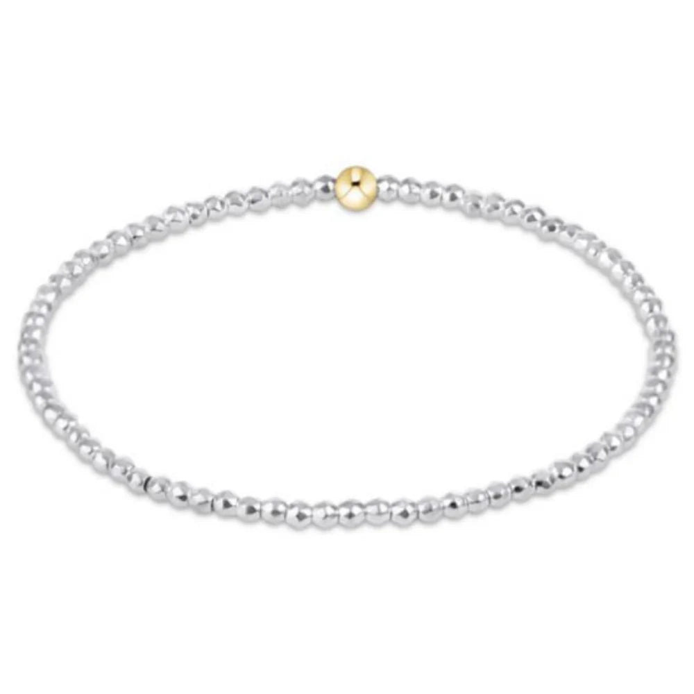 Enewton: Bright Silver Faceted Hematite 2mm Bead Bracelet - The Vogue Boutique
