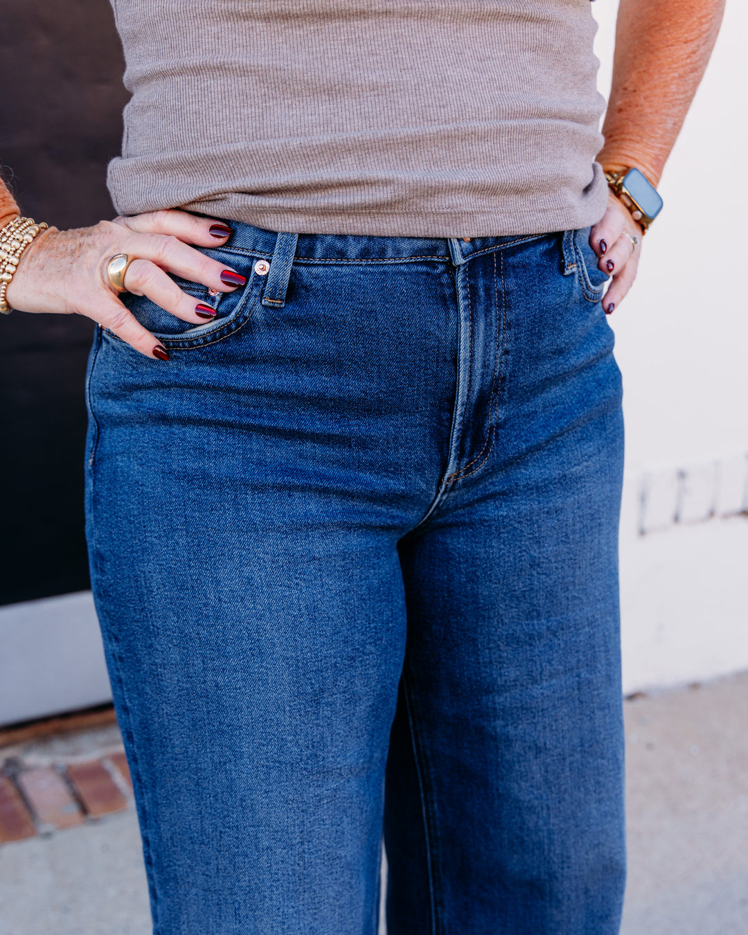 Pistola: Vivian Mid Rise Wide Leg in Blue Depths (P00016530)