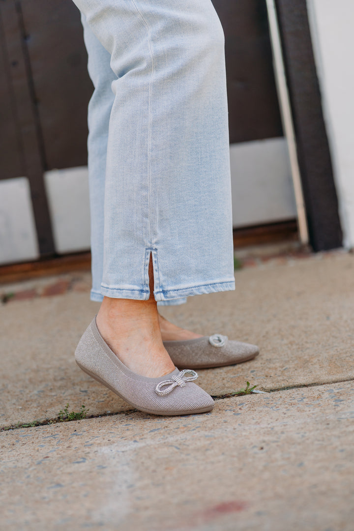 Skechers: Cleo Point Flats in Glitzy Haze Taupe - The Vogue Boutique