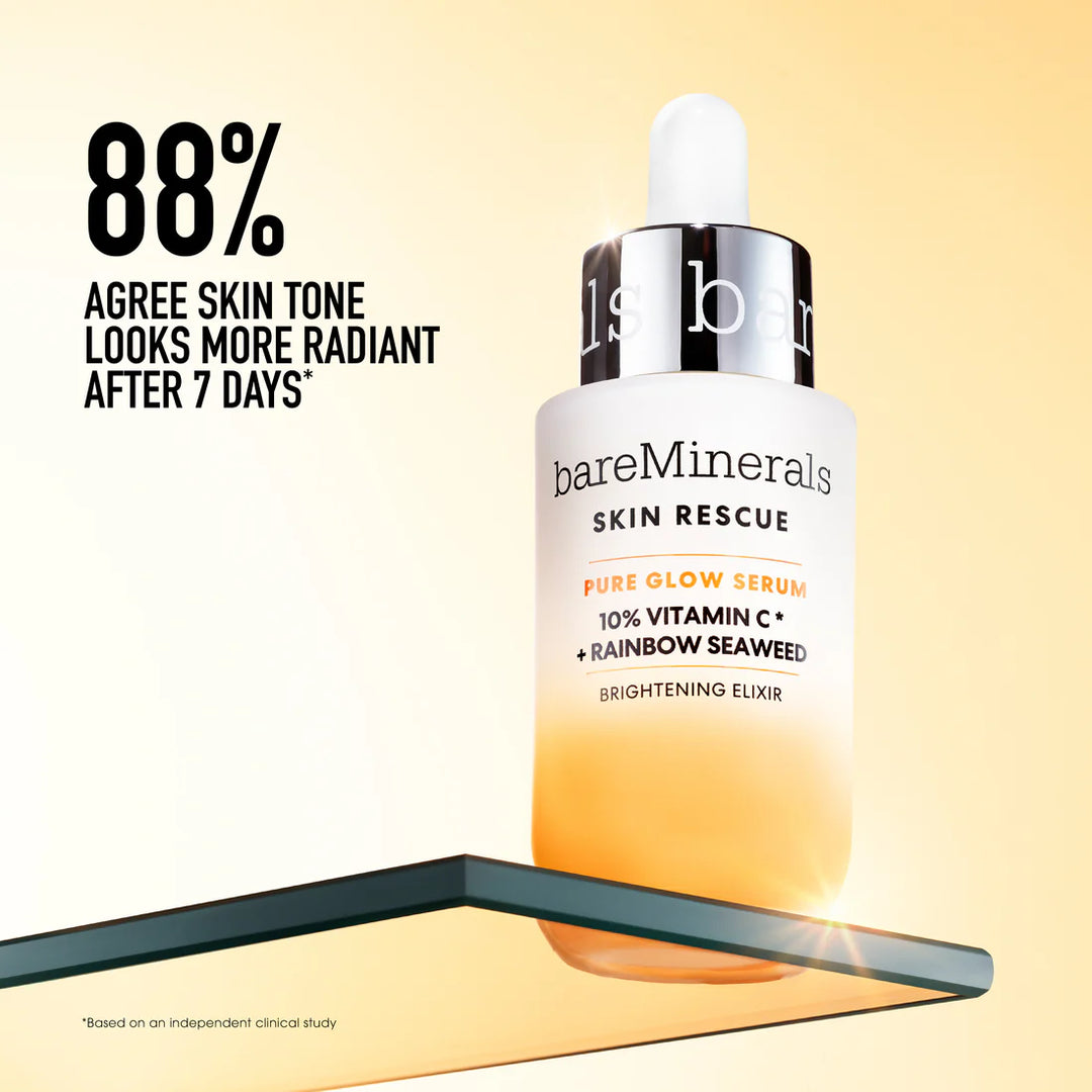 Bare Minerals: SKIN RESCUE PURE GLOW SERUM WITH 10% VITAMIN C COMPLEX AND RAINBOW SEAWEED - The Vogue Boutique