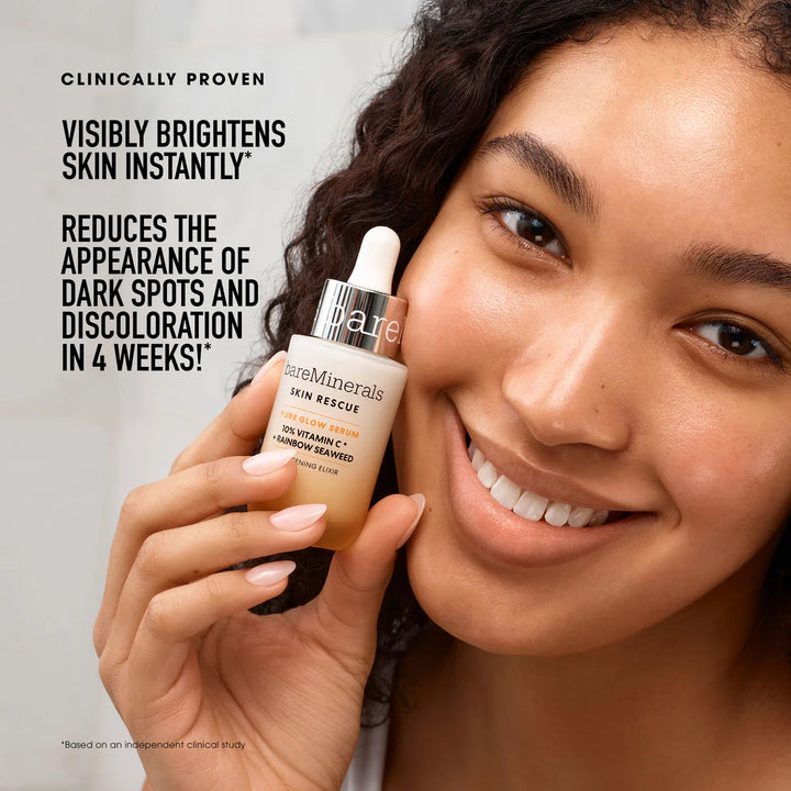 Bare Minerals: SKIN RESCUE PURE GLOW SERUM WITH 10% VITAMIN C COMPLEX AND RAINBOW SEAWEED - The Vogue Boutique