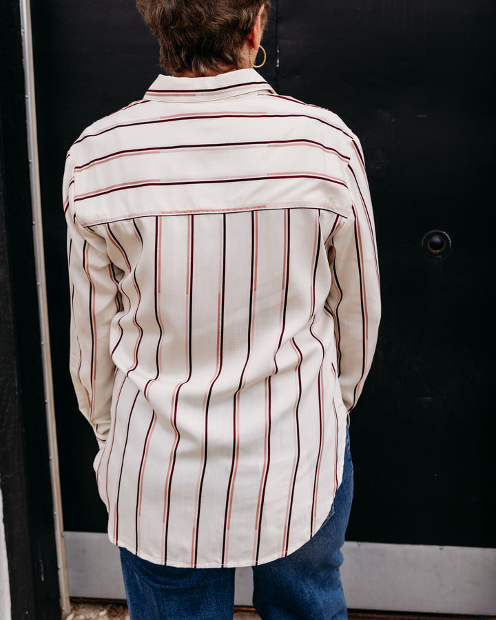 Tribal: Oversized Shirt With Special Sleeve in Antiquewhite (6332O-5791)