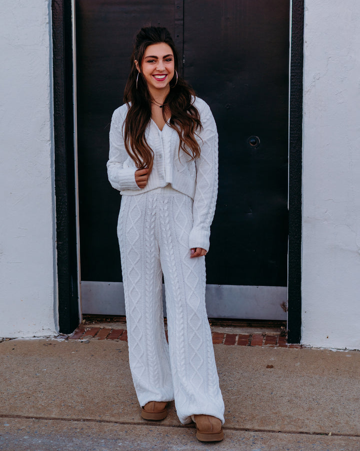Z Supply: Gemma Cable Pant in Vanilla Ice - The Vogue Boutique