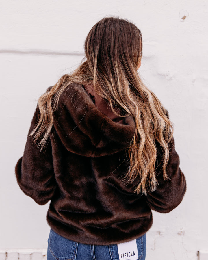 Kut: Saskia Faux Fur Jacket in Chocolate (KJ68501)