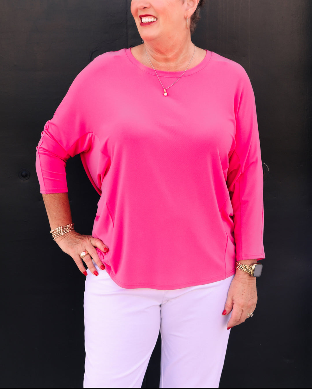 Joseph Ribkoff: Dazzle Pink Top - 232002 - The Vogue Boutique