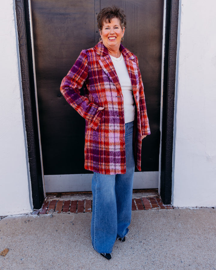Tribal: Long Sleeve Single Breast Coat in Fudge