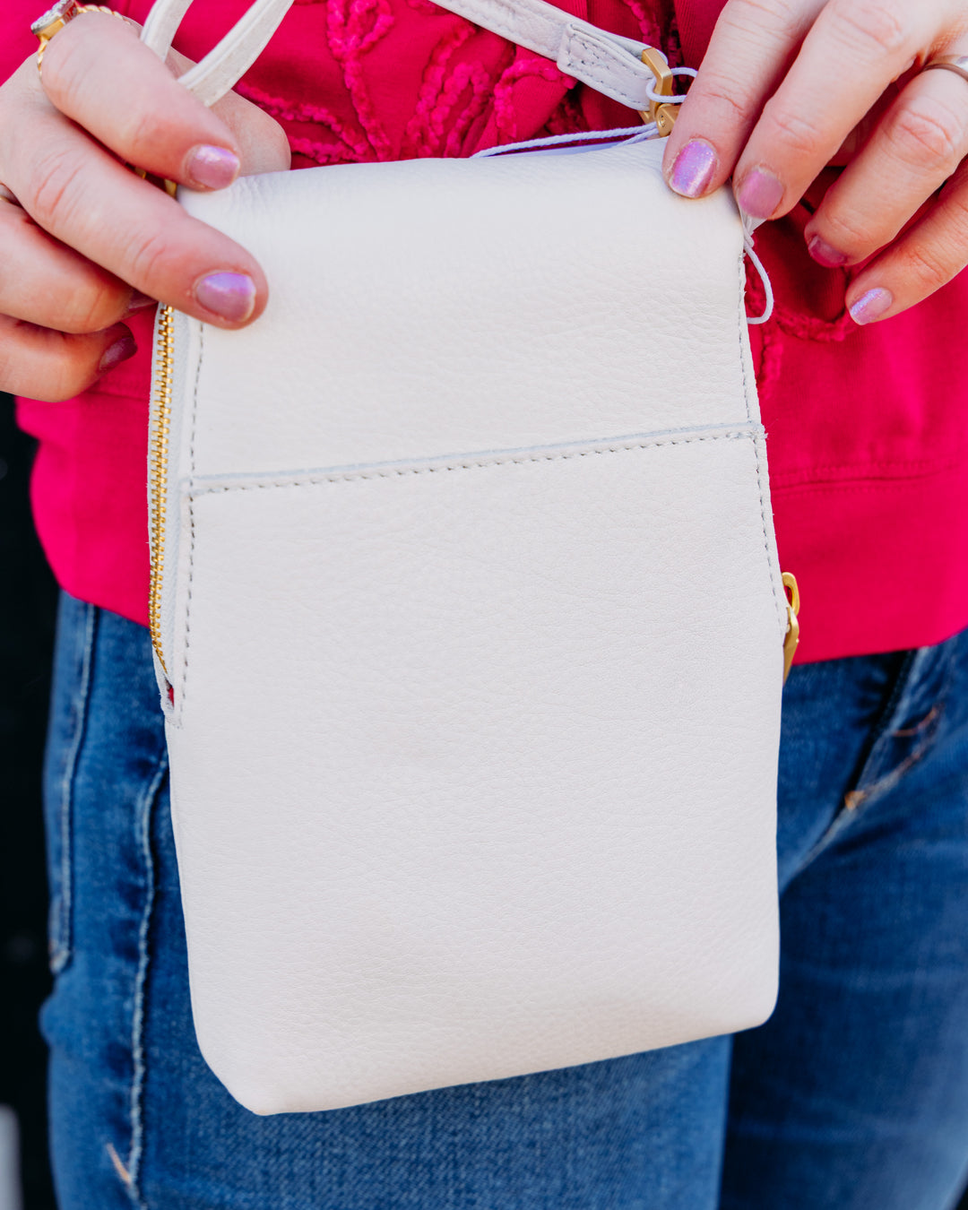 Hammitt: Vip Mobile in Calla Lily White Brushed Gold
