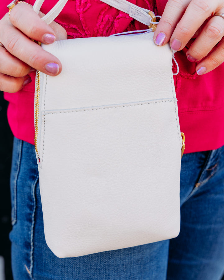 Hammitt: Vip Mobile in Calla Lily White Brushed Gold
