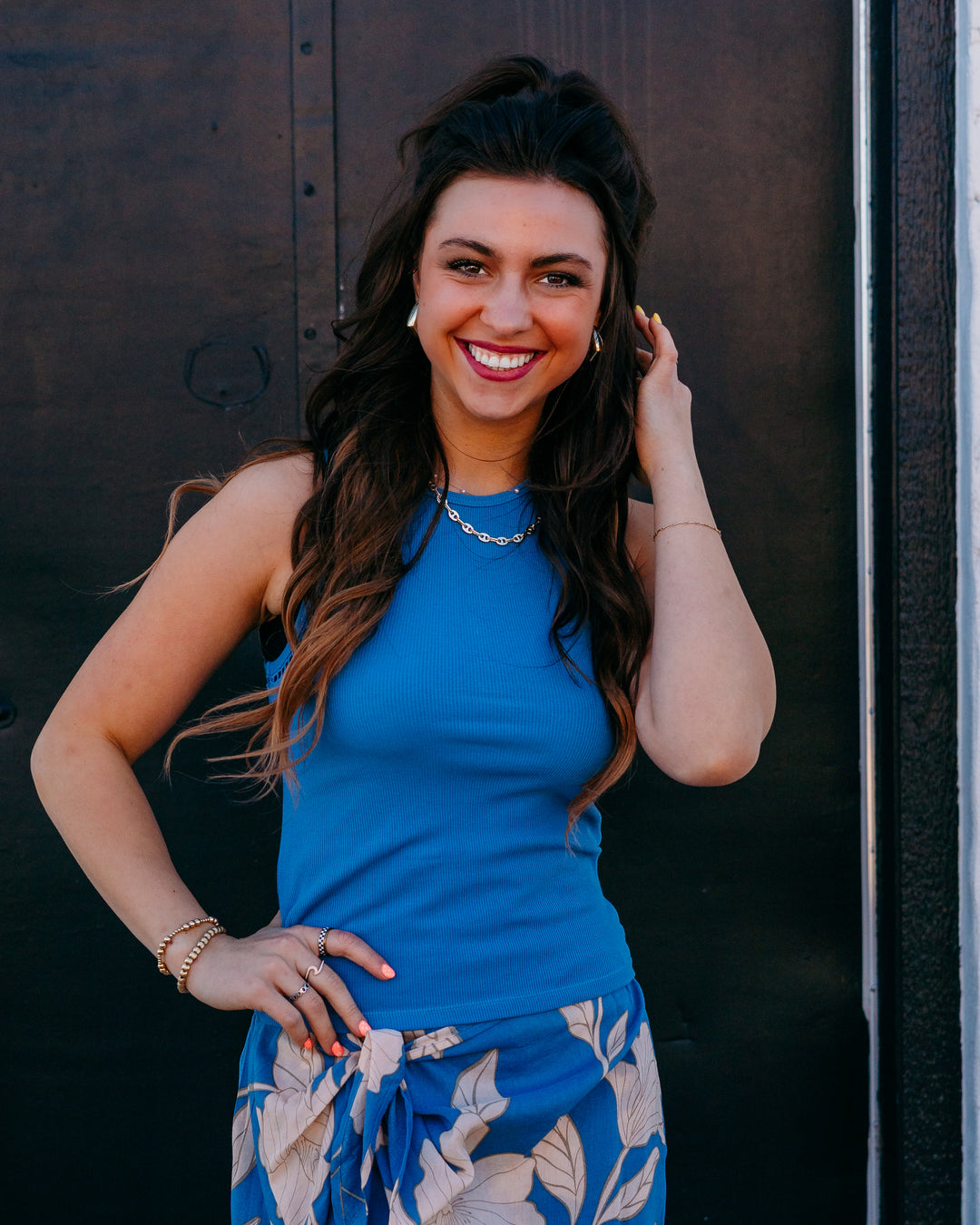 Z Supply: Boa Rib Tank in Lake Blue (ZT262714) - The Vogue Boutique