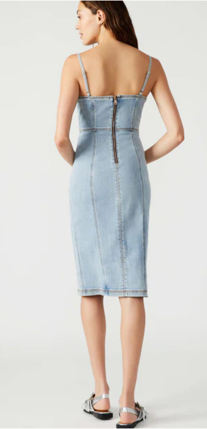 Steve Madden: Giselle Dress Blue Denim - The Vogue Boutique