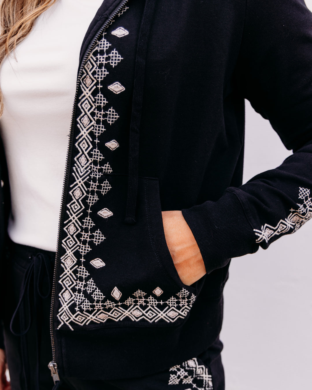 Johnny Was: Modern Zip Up Sweatshirt in Tamira