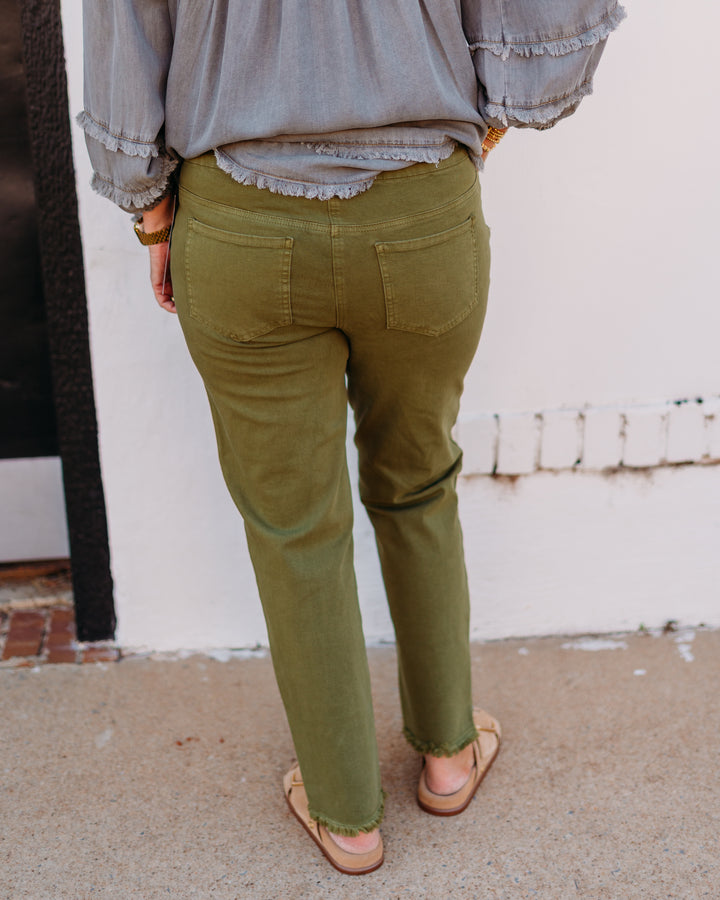 Multiples: Fringe Hem Ankle Pant (M35714PM) - The Vogue Boutique
