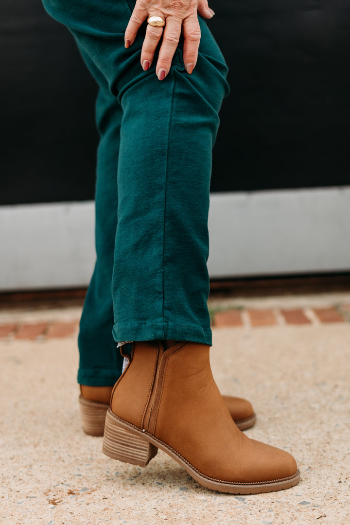 Multiples:  (Sun Stone) Zip Front Ankle Jeans in Deep Green(M35711PM) - The Vogue Boutique