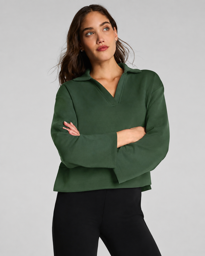 Spanx: Airessentials V-Neck Long Sleeve Top in Monstera (22669R)