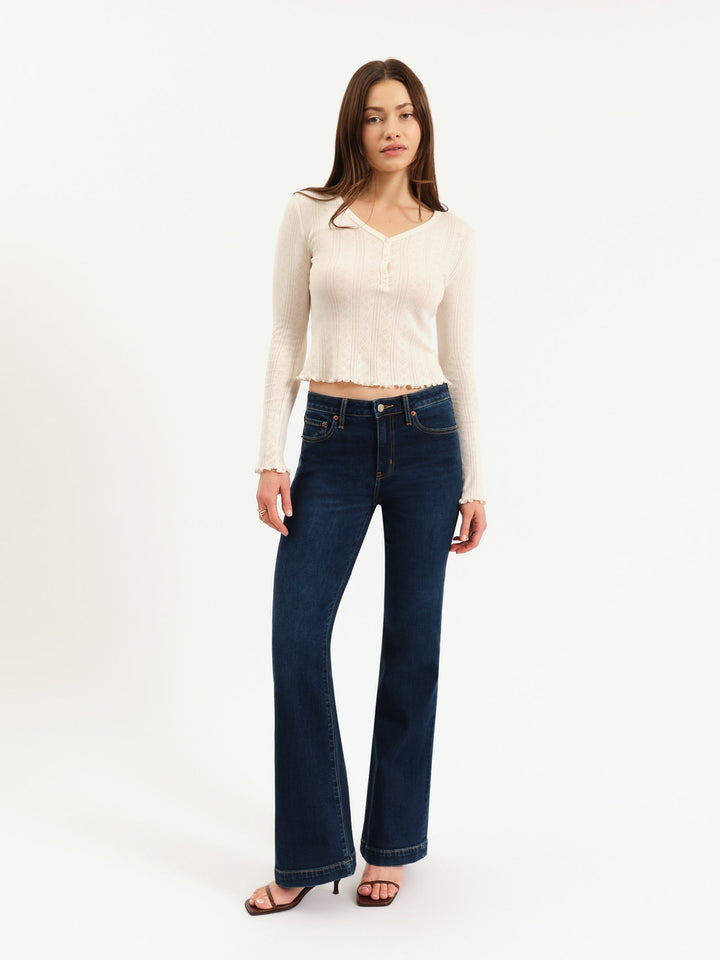 Daze: The Heartbreaker Mid Rise Flare in Dusk (D00017260-SO)